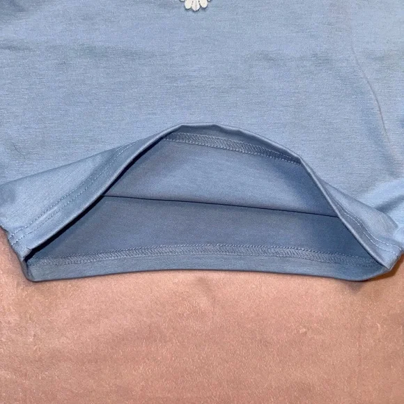 ROMWE Blue Daisy Embroidered Feminine Floral Straps Cropped Cami, Size XS - Picture 9 of 9